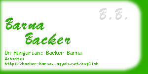 barna backer business card